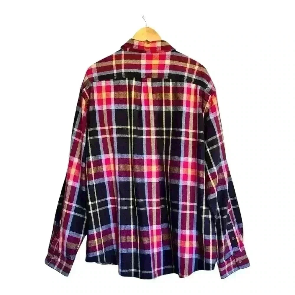 Lands’ End Men’s Button Down Plaid Cotton Flannel Shirt XXL (18-18 1/2)